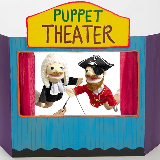16" Puppets Entriloquist Puppet,Hand Puppets for Kids Plush Judge Puppets for Adults with Removable Mouth Puppet for Kids Ages 4-8，Hand Puppet for Adults with Scalable Puppet Control Rod