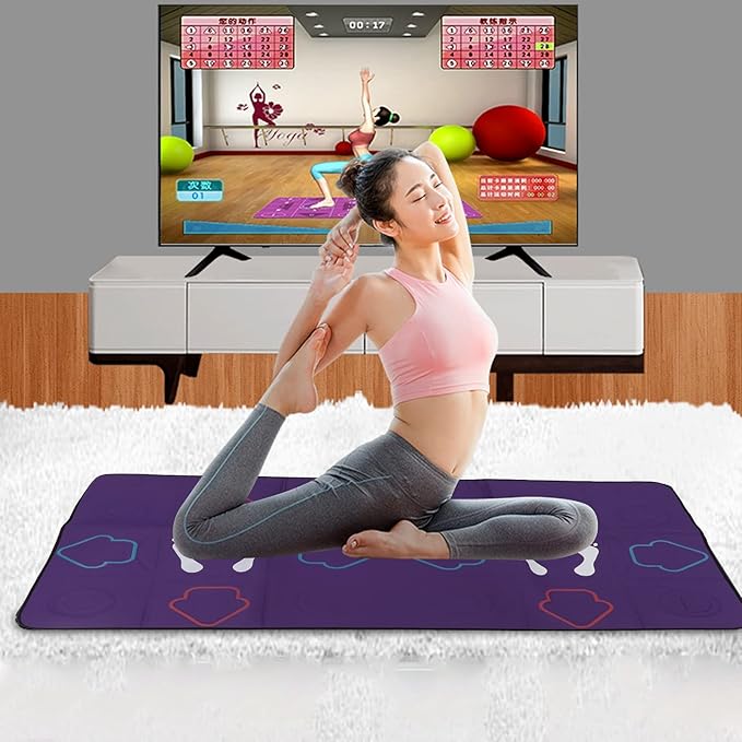 flexman Dance Mat for Kids and Adults, Double User TV Wirelessly Dance Mat with HD AR Camera 2 Remote Control, Musical Electronic Non Slip Dancing Step Pad for Home Gyms