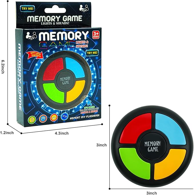 Handheld Memory Games for Kids Ages 4-8, Light Up Electronic Toys, Car Travel Board Games for Kids,Birthday Gifts for 3-12 Year Old Boys