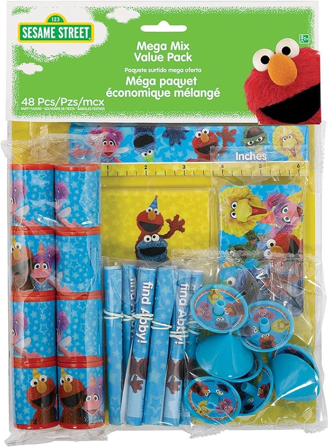 amscan Mega Mix Favors | Sesame Street Collection | Party Accessory , White