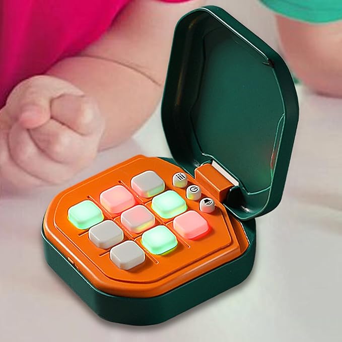 Electronic Puzzle Console Game - Handheld Brain Challenge Toy for Kids | LCD Screen with Interactive Logic Matching System, Portable Memory Training Device for Travel Entertainment 4.13x3.86x1.77 in