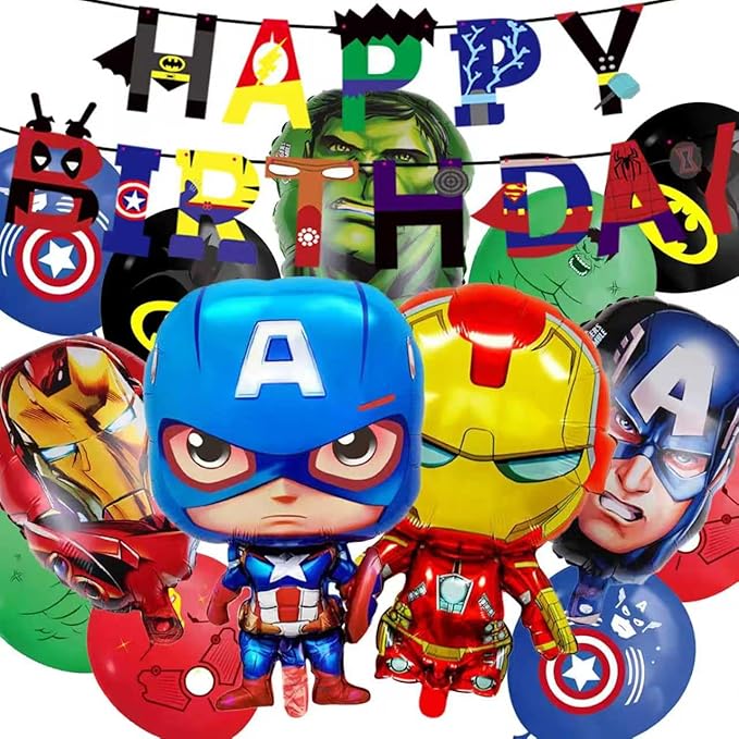 22PCS Party Balloons Set for Superhero Birthday Party Supplies Avengers Party,for Superhero Birthday Party Supplies
