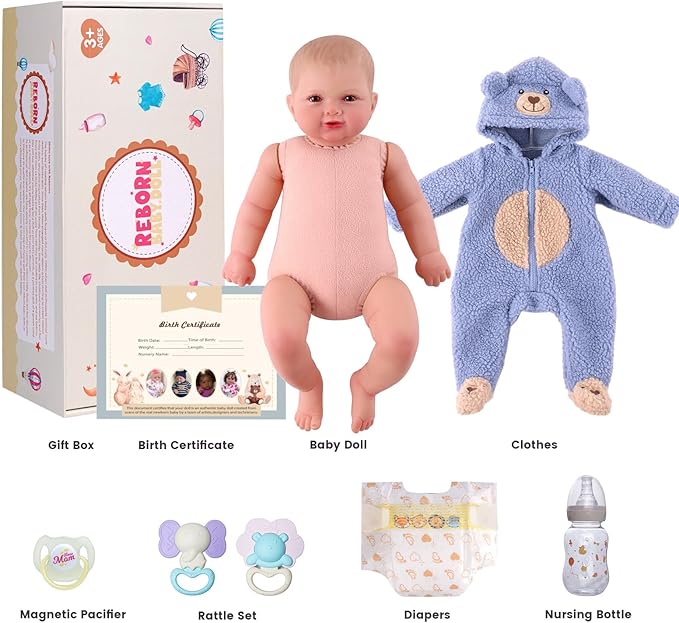 BABESIDE Lifelike Reborn Baby Dolls Boy- 20 Inch Cute Soft Vinyl Realistic Newborn Baby Doll with Poseable Body, Real Life Baby Dolls with Accessories Perfect for Cuddling, Playtime, and Gift Giving