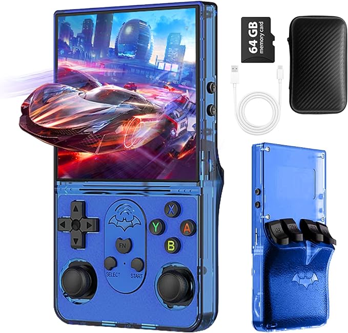 S600 Retro Gaming Console, Retro Handheld Console 4.0'' Screen Linux System, 64G TF Card, Support 30+ Simulators, 3500mAh Rechargeable Portable Pocket Arcade