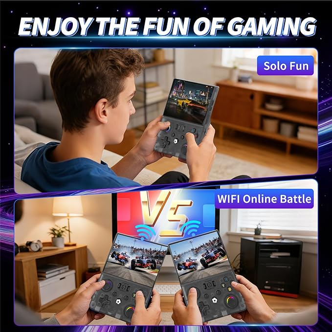 2026 NEW Upgrade R36MAXPRO Retro Handheld Game Console - 4.5 Inch Ultra-Large Screen, Support 18000+Classic Games, 64G TF Card, Linux System, 4000mAh Battery, Birthday Gift for Adult - Black
