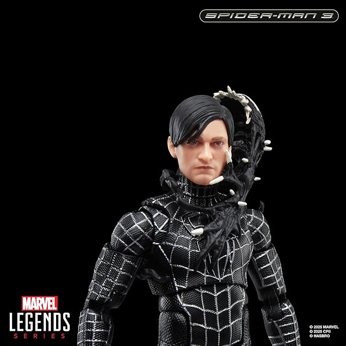 Marvel Legends Series Spider-Man, Spider-Man 3 Collectible 6 Inch Action Figure with Symbiote Accessories