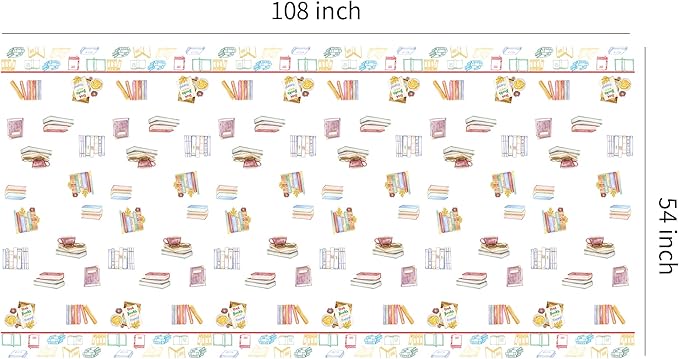 Book Themed Party Decorations Tablecloth, Disposable Book Club Birthday Party Supplies Tablecover, Library Reading Theme Baby Shower Table Cloth, 3 Pcs, 54in x 108in