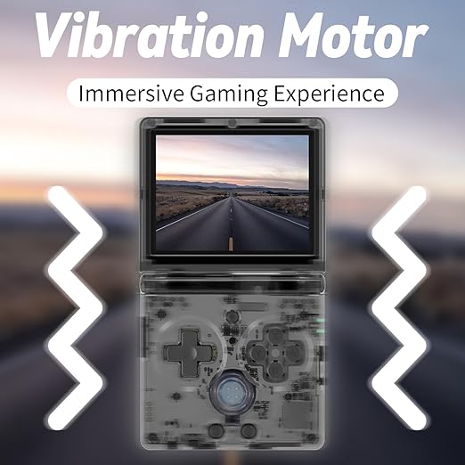 RG35XXSP Flip Portable Retro Handheld Game Console,RG 35XXSP 3.5 Inch IPS Screen Linux System with 64G TF Card Pre-Installed 5532 Games,Clamshell Games Supports 5G WiFi Bluetooth HDMI xxsp