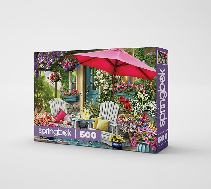 Springbok Sweet Summertime 500 Piece Jigsaw Puzzle for Adults - Poster Now Included - Colorful Flower Puzzle - Unique Cut Pieces - Made in USA
