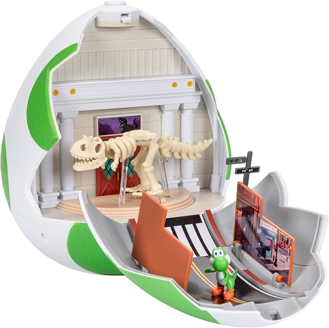 The Super Mario Galaxy Movie – 9-Inch Yoshi Egg Playset with 1.5” Yoshi and Exclusive Fire Mario Action Figures, Opens to Reveal Double-Sided Playset!