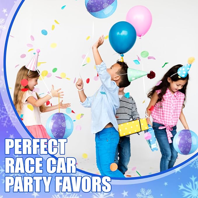12 Pcs Snowflakes Party Favors Punching Balloons for Kids Blue and Purple PVC Inflatable Punch Balloon Goodie Bags Stuffers Snowflakes Birthday Party Supplies Decorations