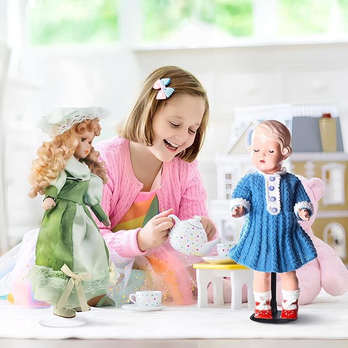 UPKOCH 18 Inch Doll Stand Adjustable Plastic Display Holder 3Pcs Set for 17 to 18 Inch Dolls Action Figures Collectible Display and Storage