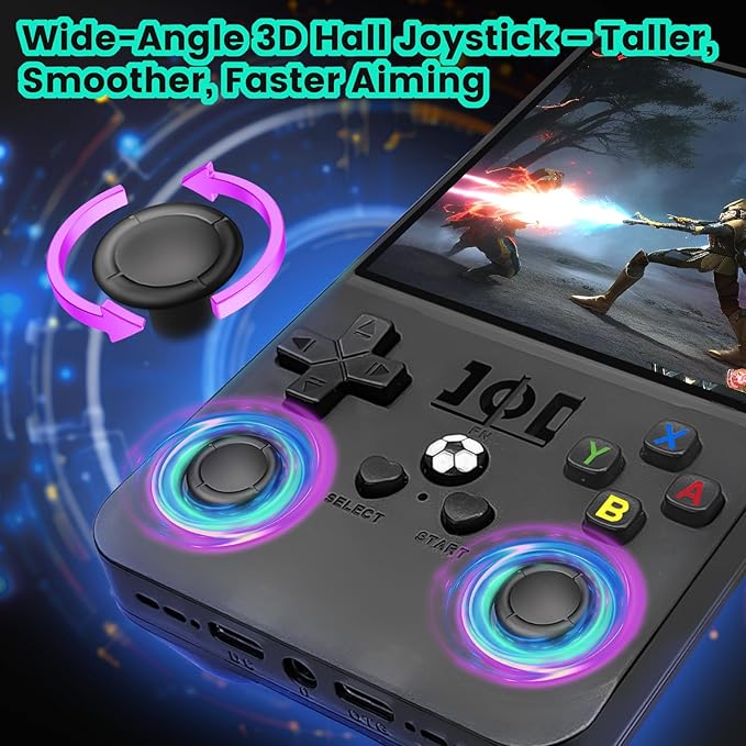 R36s max Retro Gaming Console Handheld Game Console , Game Emulator Handheld Console, 4K HD 4.0" IPS Screen, Preloaded 18,000+ Retro Games Portable Video Games(Black 64GB MAX)