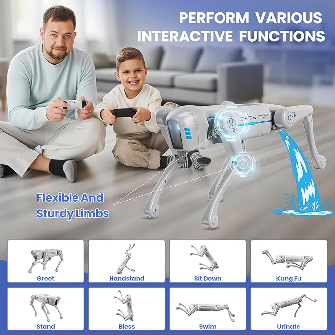 Smart Robot Dog Toy, Interactive STEM Robot Pet, Voice & Remote Control, App Programming, 30+ Actions, Bionic Walking, Robotic Dog Birthday Gifts for Kids Boys Girls Age 6+