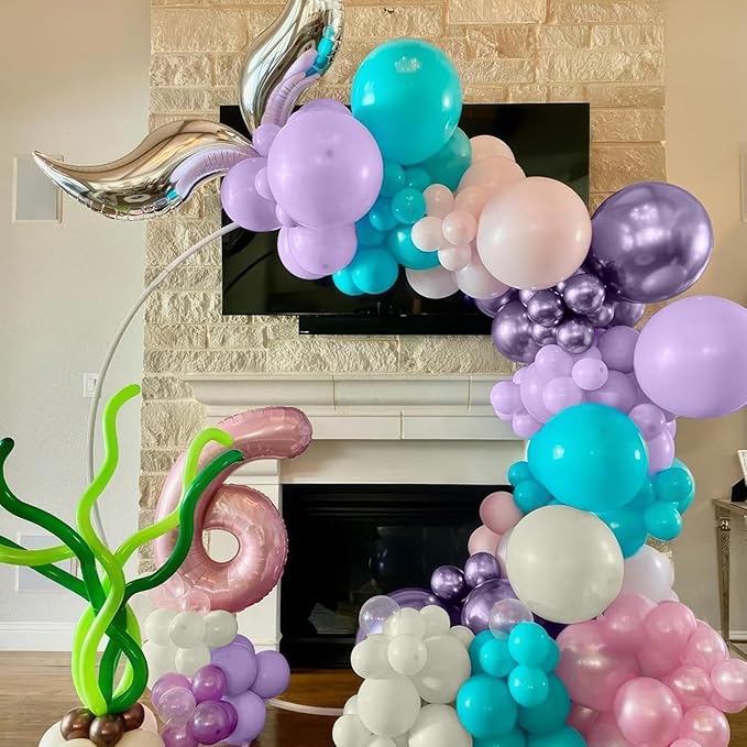 Pink Blue Purple Balloon,60 Pcs 12 Inches Metallic Purple Sand White Balloons for Kids Butterfly Birthday Decorations Birthday Balloons Baby Shower Engagement Party Supplies