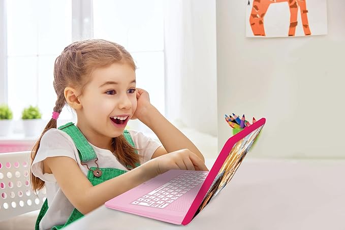 Lexibook Barbie, French/English Bilingual Educational Computer, Toy for Kids with 124 Activities for Learning, Having Fun and Playing The Piano, Pink, Color, JC598bbi1