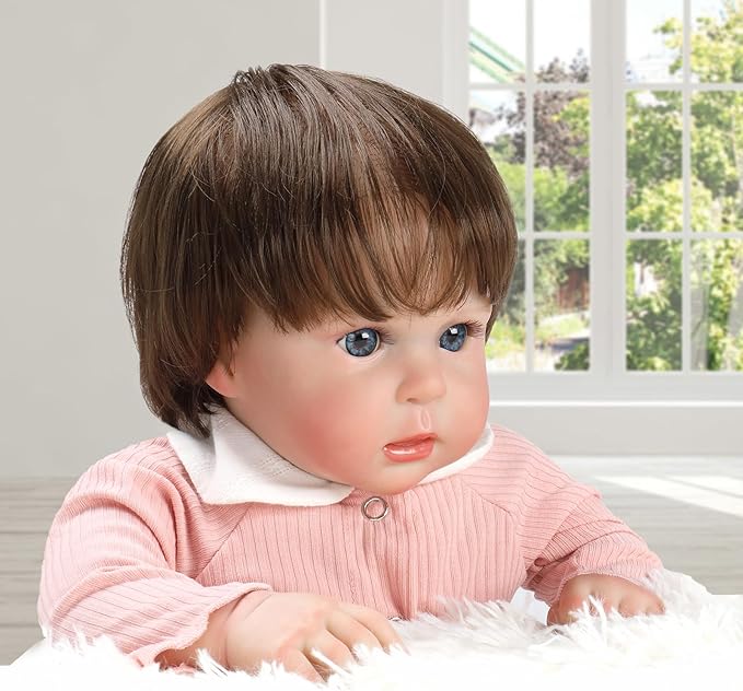 Ktaxon Reborn Baby Doll with 2 Set Clothes, 20-Inch Soft Cloth Body Realistic Baby Doll with All Accessories, Newborn Baby Dolls for 3+ Year Old Girls & Boy (Brown)