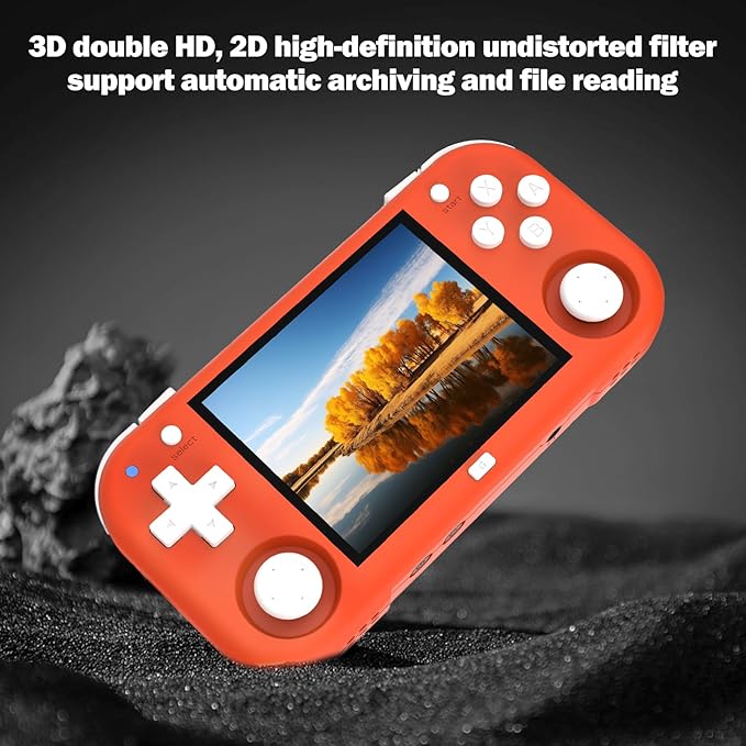 XU MINI M Retro Handheld Game Consoles, 2.8 inch IPS Screen, Built-in 64G TF Card, with 2600 mAh Battery Life 6 Hours with Case Orange