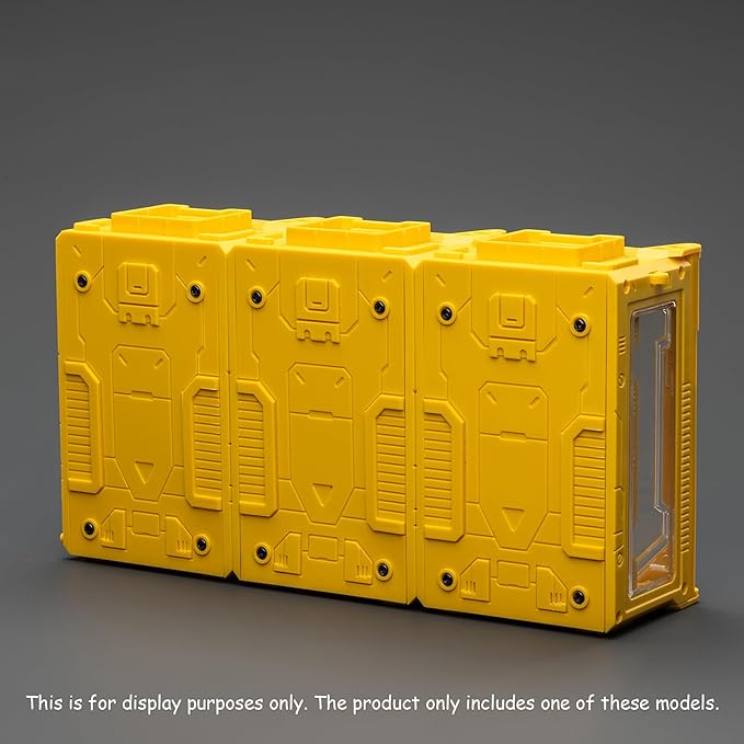 JOYTOY 5'' Display Box,Action Figures Display Case - Individual Soldier Hangar Display Case - Surge Yellow A - Dustproof Collectibles Box Ages 15+