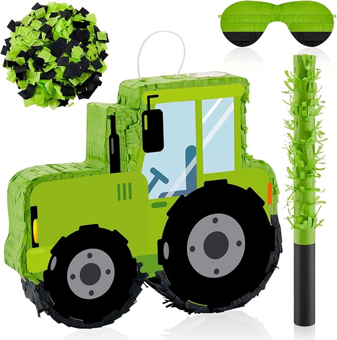 Lewtemi Tractor Piñatas for Birthday Party Excavator Piñata with Stick, Blindfold, Confetti for Adults Birthday Baby Shower Party Supplies