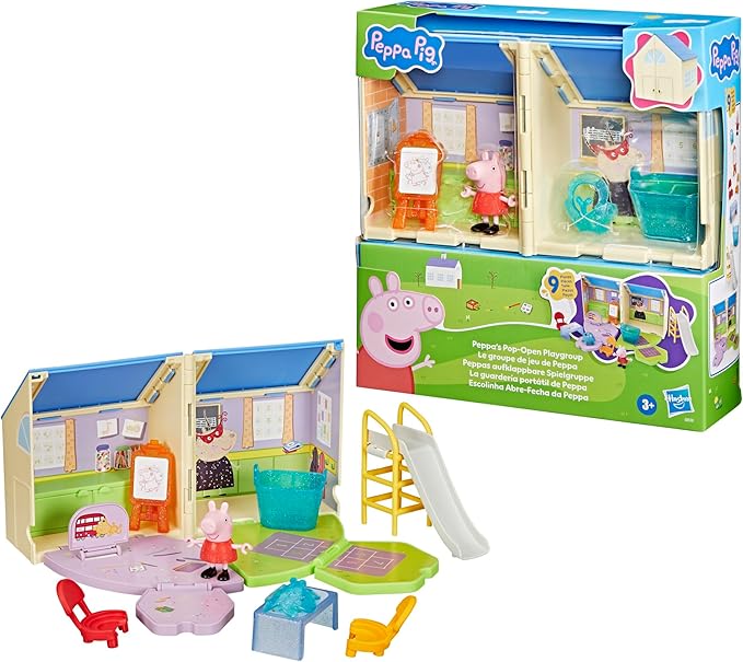 Peppa Pig Peppa's Pop-Open Playgroup Playset with Figure, Preschool Toys for 3 Year Old Girls and Boys and Up