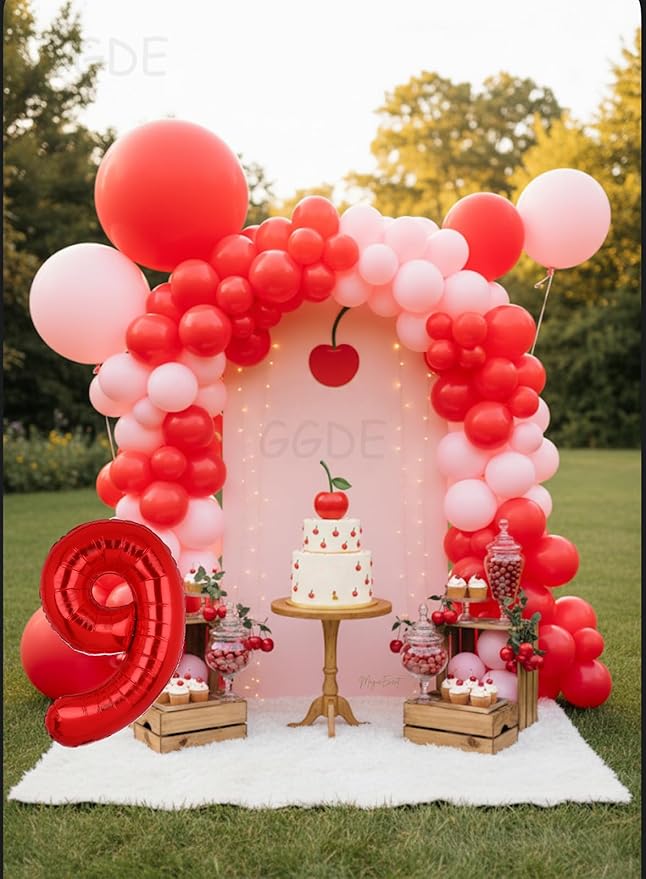 40 Inch 9 Red Number Balloons Mylar Foil Helium Digital Balloons Baby Shower 9th Birthday Party Decor Supplies