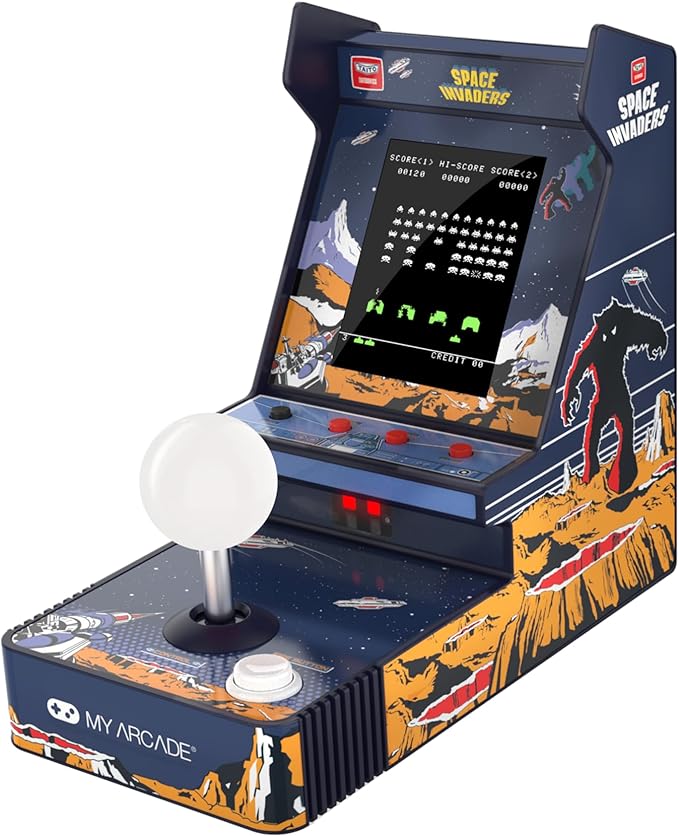 My Arcade Space Invaders Joystick Player: Retro Gaming Console, 3 Retro Games in 1, Space Invaders Arcade