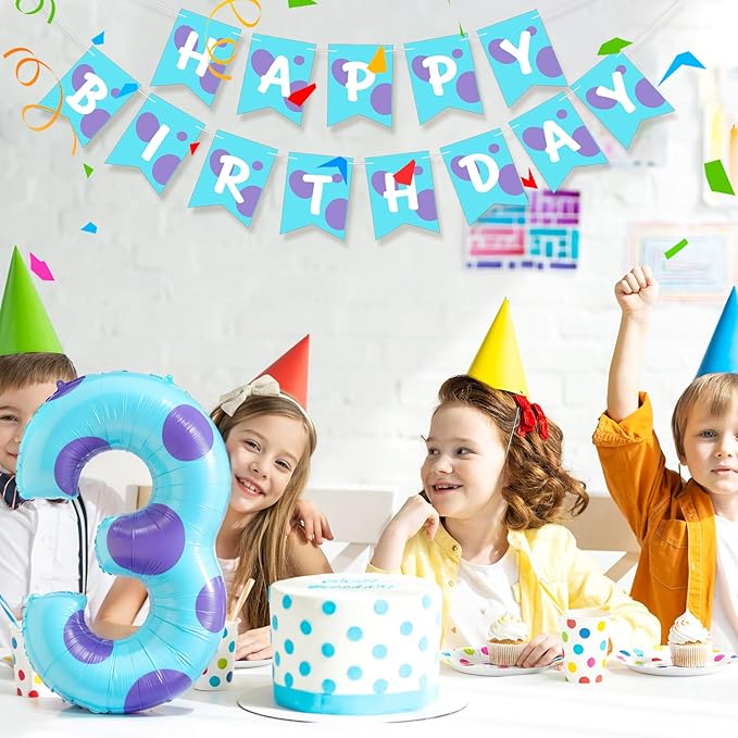 Monster Number 3 Balloons 40 Inch Monster Theme Birthday Party Decorations Large Foil Balloons for Girls Boys Birthday Baby Shower Party Backdrop Celebration Supplies