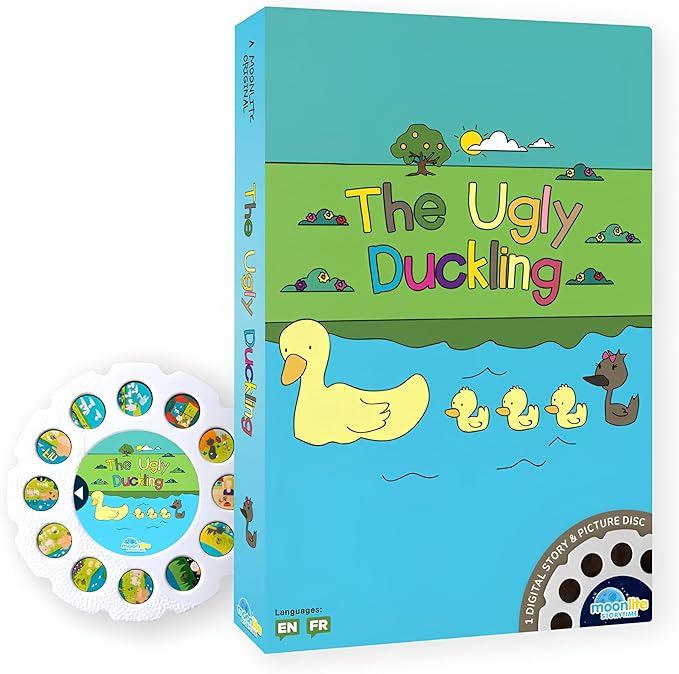 Moonlite Storytime The Ugly Duckling Storybook Reel, A Magical Way to Read Together, Digital Story for Projector, Fun Sound Effects, Toddler Early Learning Toys Gifts for Kids Ages 12 Months and Up