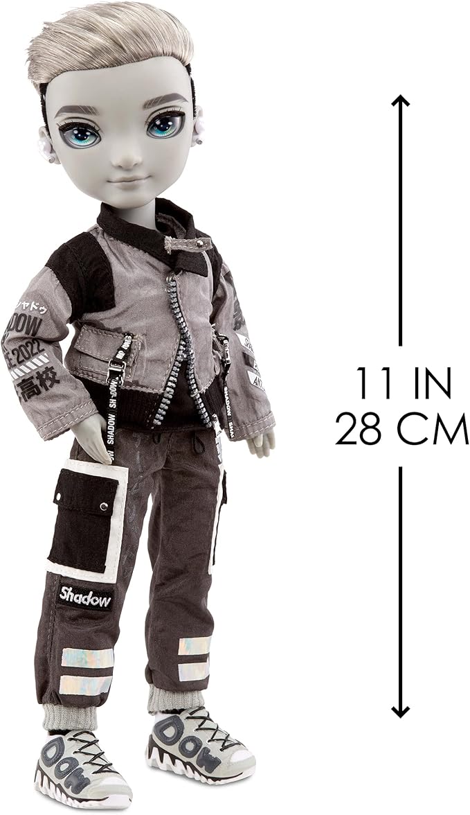 Rainbow High Shadow Series 1 Ash Silverstone- Greyscale Boy Fashion Doll. 2 Silver Designer Outfits to Mix & Match with Accessories, Great Gift, Multicolor, 583578EUC