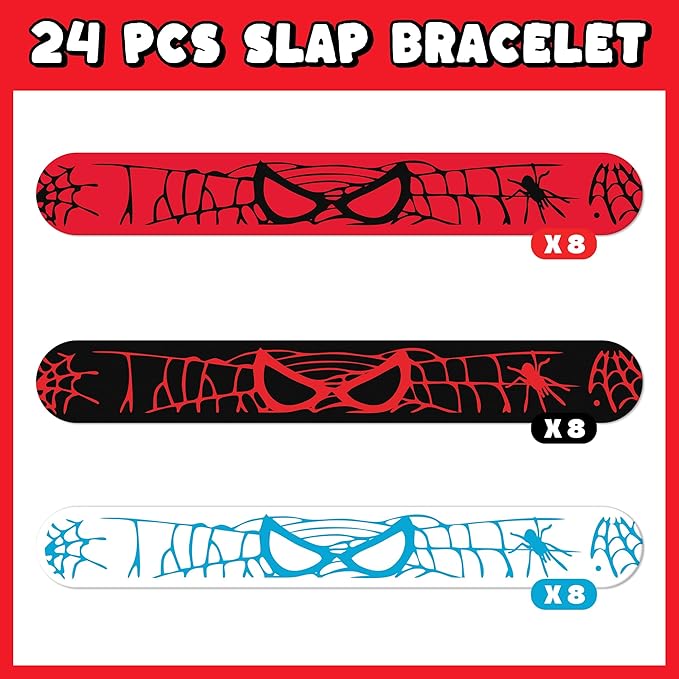 24Pcs Birthday Party Supplies Favors,Slap Wristband Set,Best for Fill Up the Goodie Bags