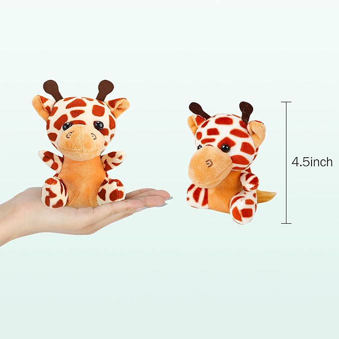 Arrozon 24 Pcs Small Stuffed Animals Bulk, Mini Stuffed Animal 4.5 Inch Cute Plush Toy, Mini Plush Toys, Toddler Stocking Stuffers, Little Jungle Stuffed Animals