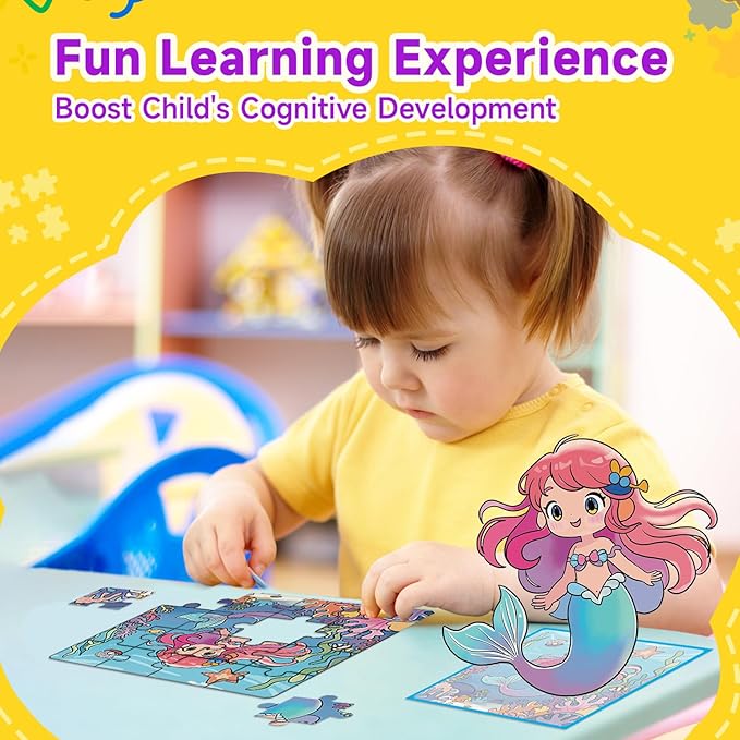 WWN Magnetic Puzzle Party Favors for Kids: 24-Pack Bulk Magnetic Puzzle Books, Toddler Travel Toys for Car Airplane, Birthday Party Supplies, School Classroom Prizes, Stocking Stuffers for Girls Boys