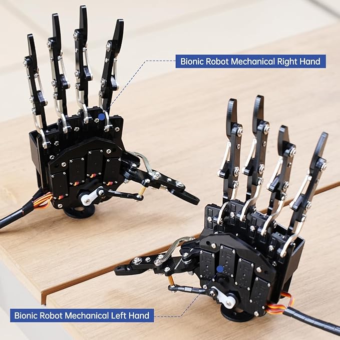 Robot Hand Five Fingers Solely Movement Bionic Robot Mechanical Arm Hand DIY Robot（Left Hand）