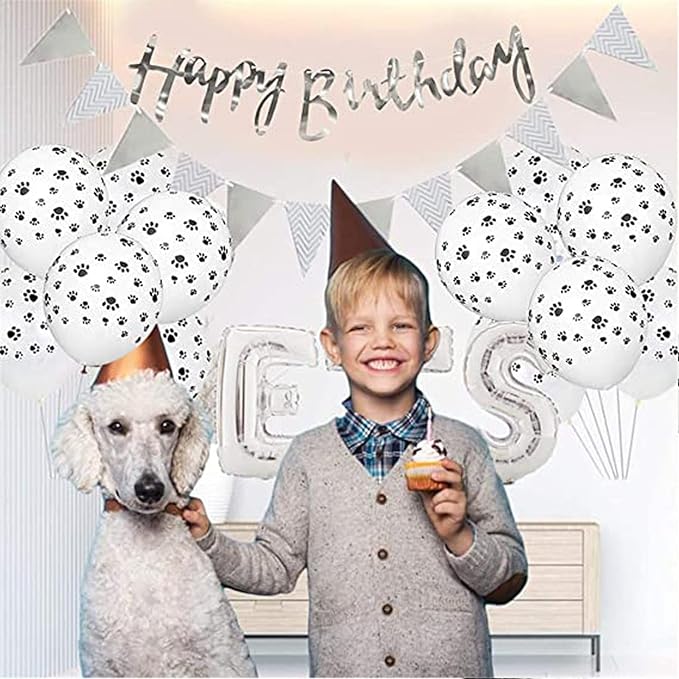 Pawty Balloons & Banners - Dog & Cat Birthday Hat, Foil Balloons for Pet Party Decoration