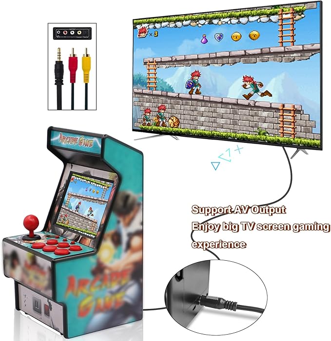 Retro Game Machine for Kids, Handheld Video Game Console with 156 Classic 16-Bit Games, 2.8" Color Screen Rechargeable Portable Gaming System, TV Output Support, Electronic Toy Gift for Boys
