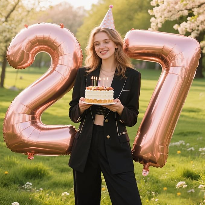 Rose Gold Number 7 Baiioons 40 Inch Number Balloons Giant Jumbo 17 27 37 Foil Mylar Helium Number Digital Balloons Champagne Gold 70 Birthday Party Anniversary Events Party Decorations