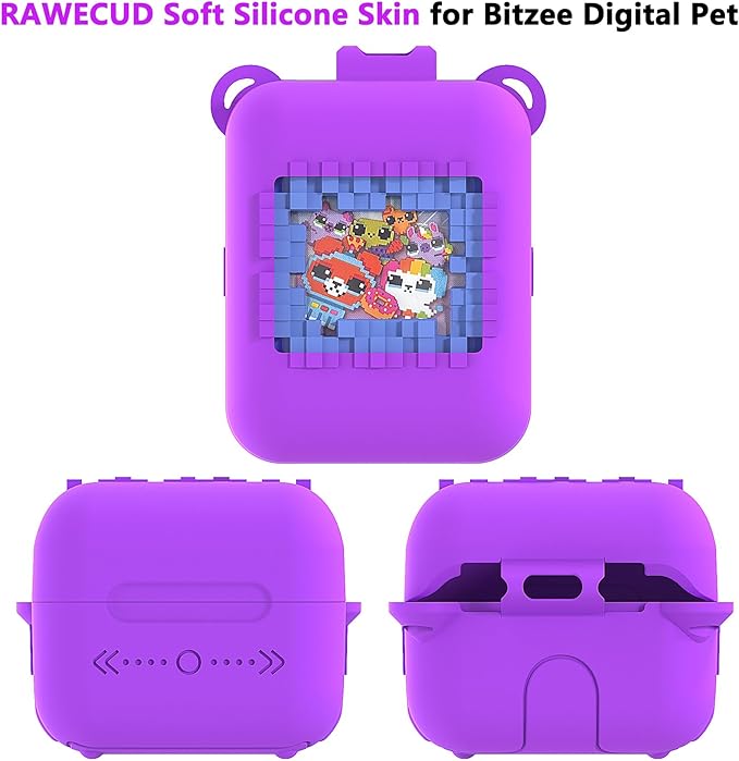 Silicone Case for Bitzee Original Interactive Toy Digital Pet with 15 Animals, Protective Skin Cover for Bitzee Original Virtual Electronic Digital Pet Accessories (Purple Case)