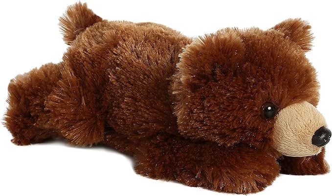 Aurora® Adorable Mini Flopsie™ Grizzly Bear Stuffed Animal - Mini Companions Ready for Playful Adventures - for Kids All Ages, Toddlers, Adults, and Families - Brown 9 Inches