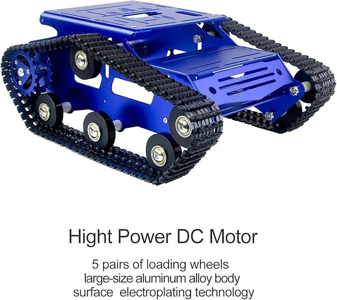 Robot Smart Car Chassis Kit Full Aluminum Alloy Tank Mobile Platform with 2WD Motors for Arduino/Raspberry Pi Robot Projects