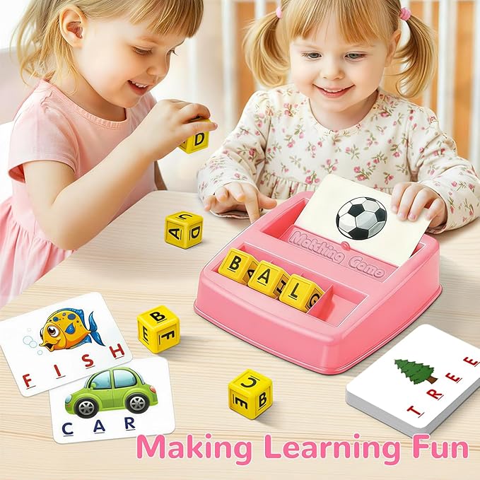 Educational Toys for 3-5 Year Old Girls Gifts, Matching Letter Game Preschool ABC Learning Toys for Kids Ages 4-8 Years, Christmas Birthday Gifts for Toddler Toys Age 2-4