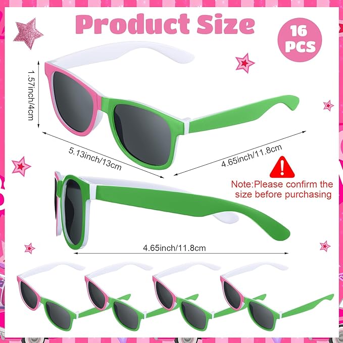 32 Pieces Witch Party Favor Supplies Includes Green Pink Sunglasses and Witch Theme Gift Boxes for Halloween Birthday Theme Party Accessories Decoration