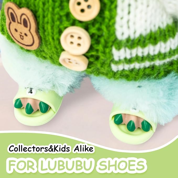 Summer Sandals for Dolls Open Toe Slippers, Cute Accessories Easter Gifts for Photography, Display & Collectors Age Limit 15+ Easter Gifts（Green）
