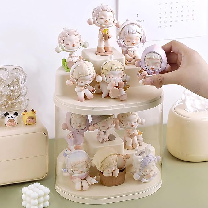 Clear Figures Display Case with Stackable Figures Blind Box Doll Display Stand for Pop Mart Lego Collectibles Action Figures
