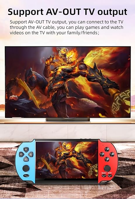 JXD 5.1-inch Multi-function Game console Built-in Classic Retro Games Arcade Video Music E-book Recording TV output Handheld Game Console Portable Game System Birthday/Christmas gift