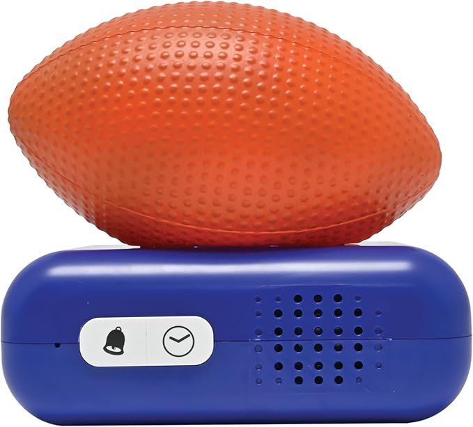 LEXiBOOK, American Football - Night Light Alarm Clock, Sounds and Melodies, Backlit LCD Screen, Luminescent, Snooze, Orange/Blue, RL800SO