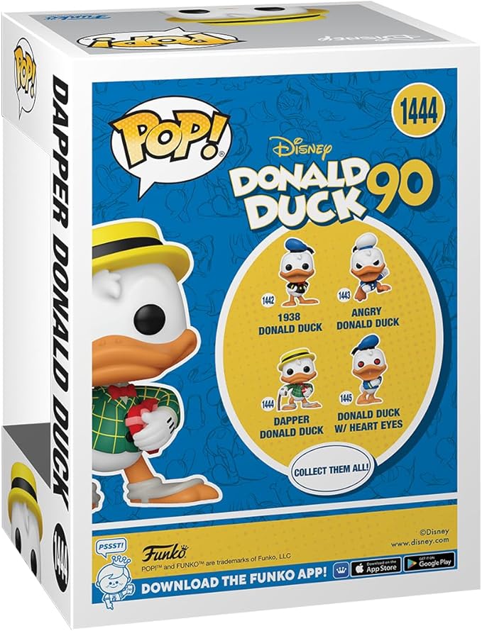 Funko Pop Disney: Donald Duck 90th Anniversary - Dapper Donald Duck - Collectable Vinyl Figure - Gift Idea - Official Merchandise - Toys for Kids & Adults - Cartoon/Animation Fans