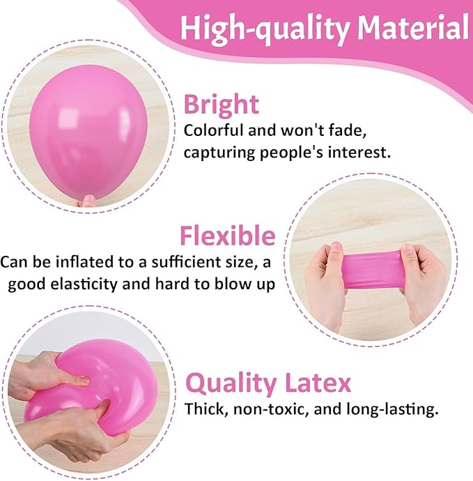 Paready Pink Balloons Set, 50 Pcs 12 Inch Metallic Pastel Pearl Light Pink Confetti Balloons Helium with Ribbon for Women Girls Wedding Bridal Baby Shower Princess Birthday Party Decorations