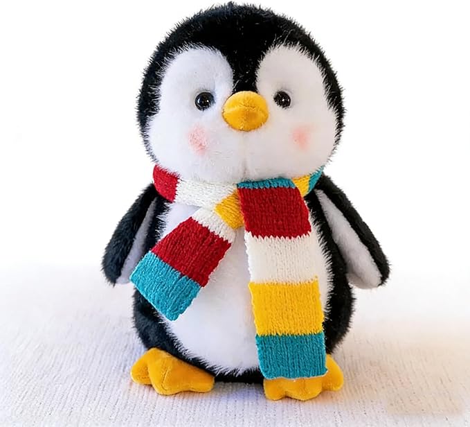 Penguin Stuffed Animal Cute Plush Doll Toy 8 inch for Girls Boys Christmas(Scarf Penguin)