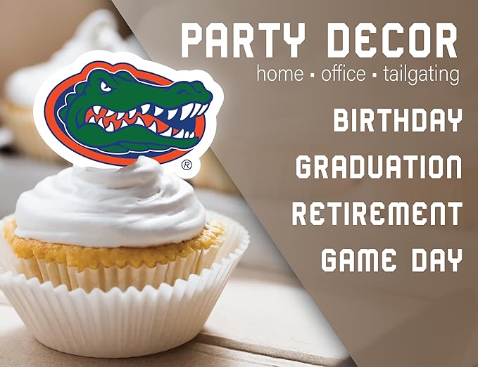University of Florida Cupcake Topper Party Supplies for Football, Birthday, Graduation Party Decorations (24 Pieces) (Florida Gators)